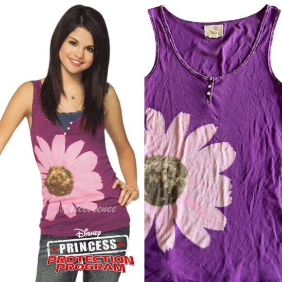 2000s Flower Henley Tank ASO Princess Protection Program / WoWP - Picture 3 of 9